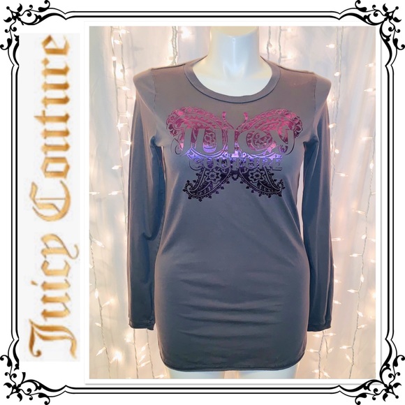 Juicy Couture Tops - JUICY COUTURE ⭐️ Long Sleeve Butterfly Logo Shirt